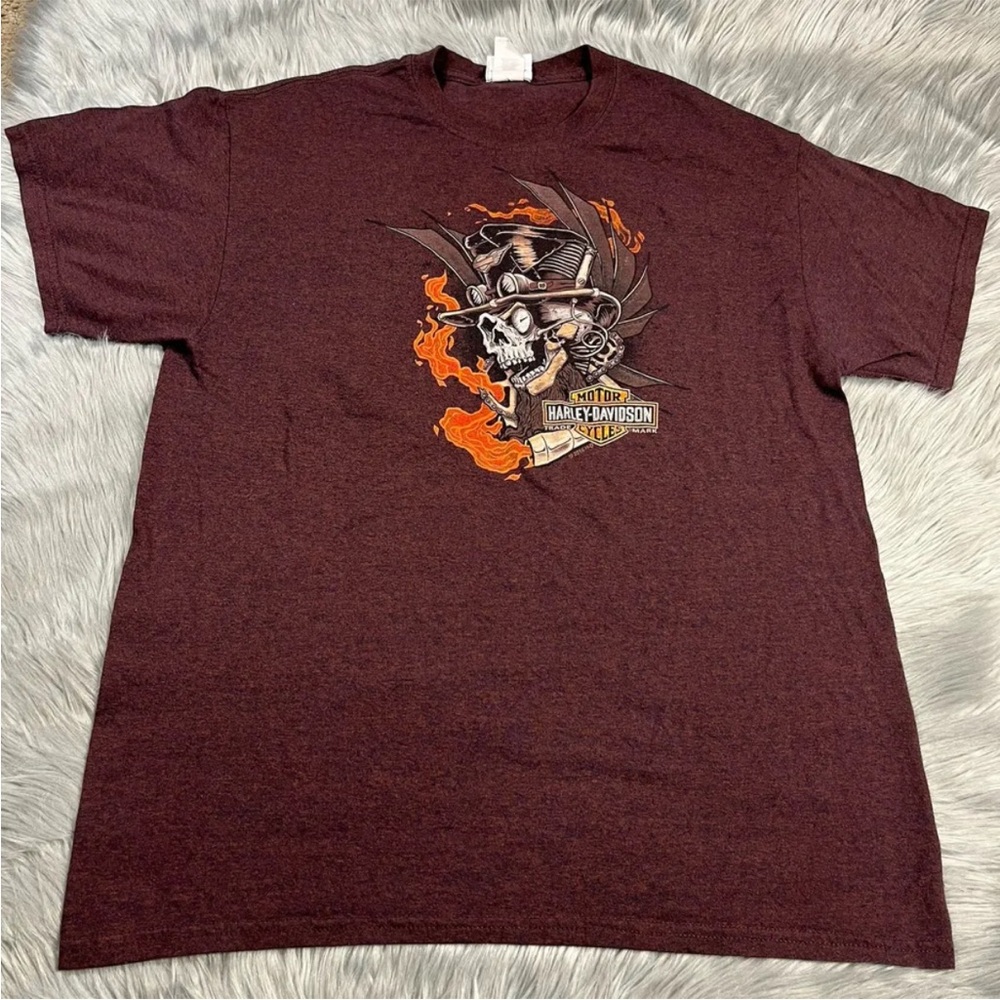 2016 Harley Davidson Renton Washington Riders Wanted Skull Steam Punk Shirt